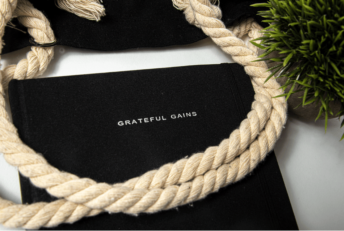 Black Linen Planner with Matching Beach Tote - Christian Gift Bundle - Good News Text