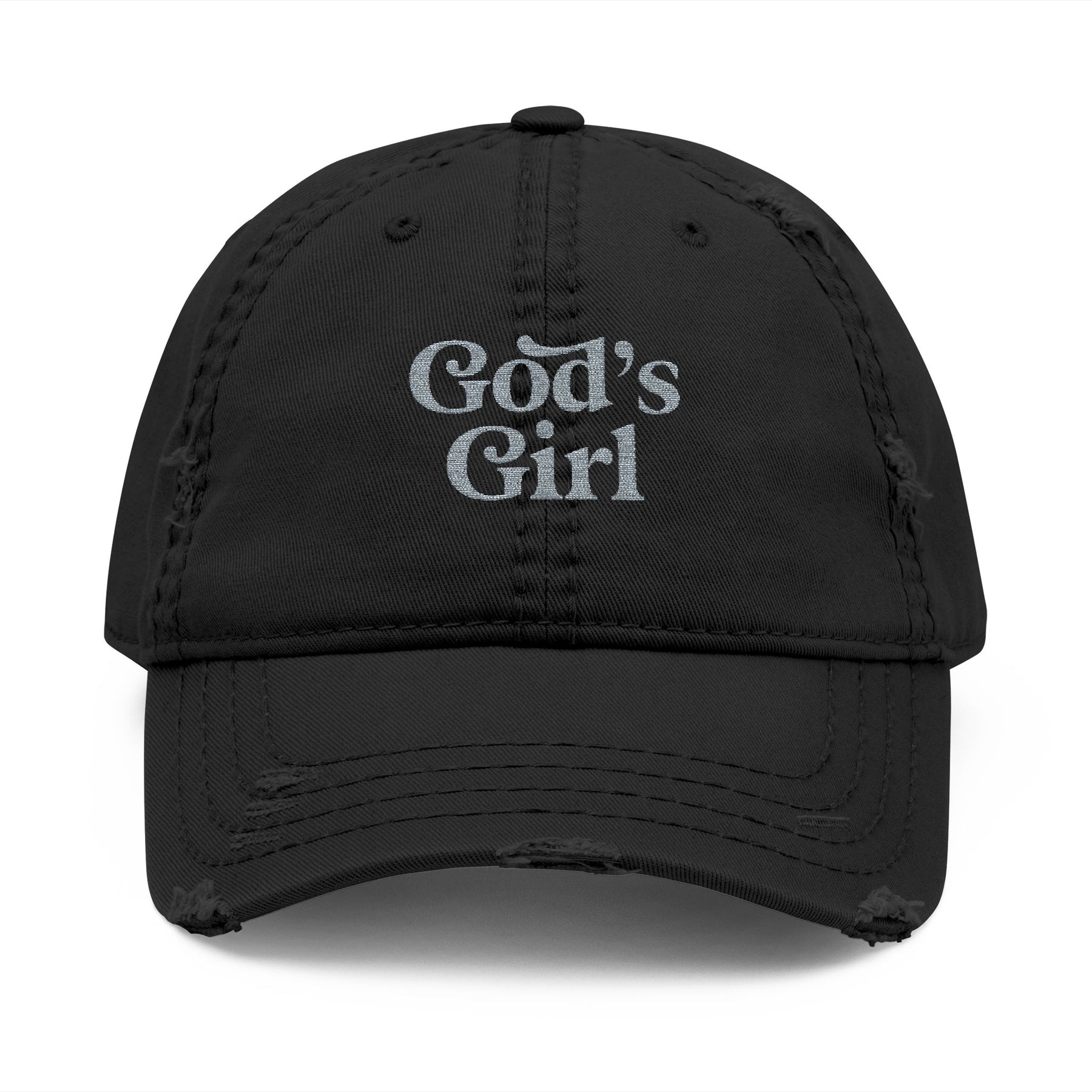 God's Girl Hat | Distressed Embroidered Cap