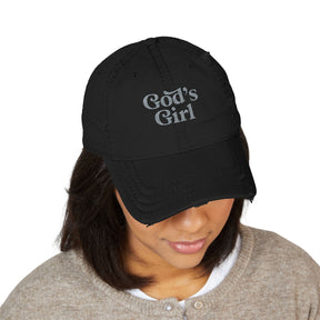 God's Girl Hat | Distressed Embroidered Cap
