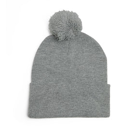 God's Girl Pom-Pom Beanie | Embroidered Knit Cap, Gray or Black