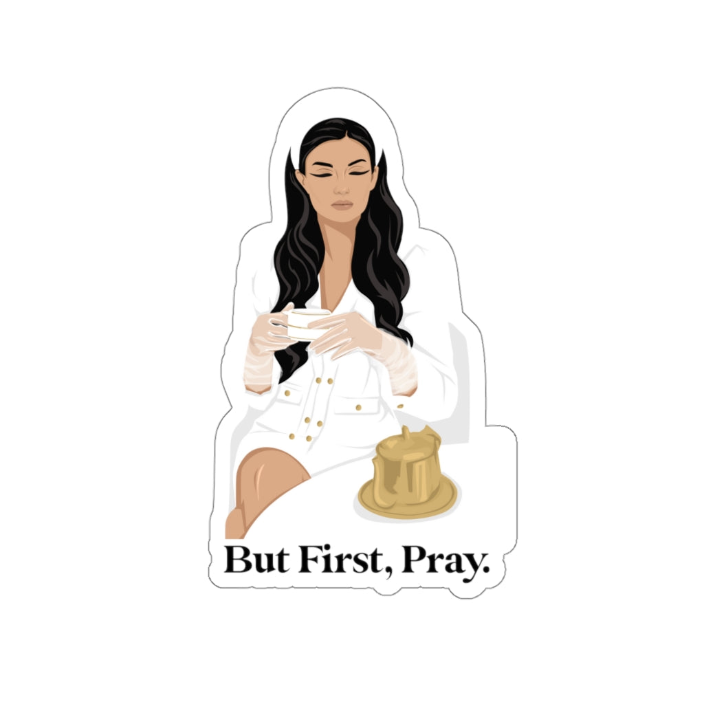 Inspirational Faith Stickers | But First, Pray.