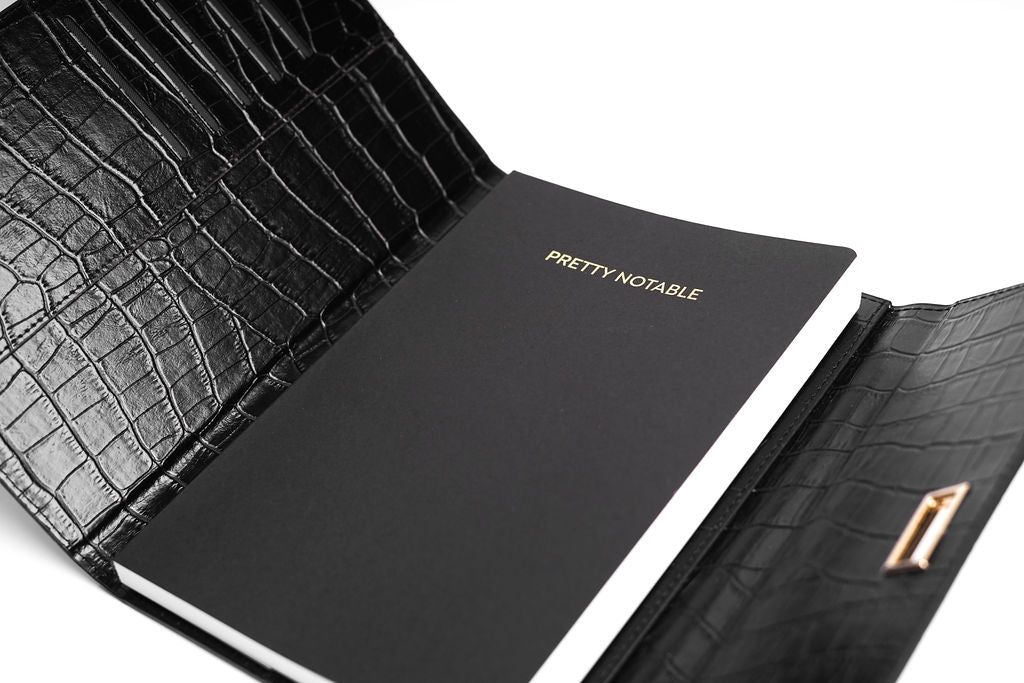 Elegant Black Journal with Vegan Leather Cover