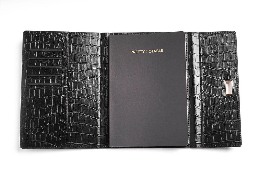 Elegant Black Journal with Vegan Leather Cover