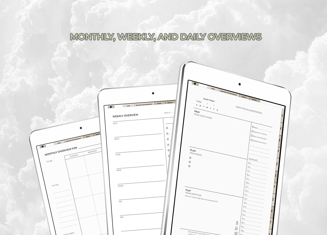 Esther's Essentials | Digital Daily Planner - Beige & Blush Bundle | Prayer-Led PDF for Goodnotes