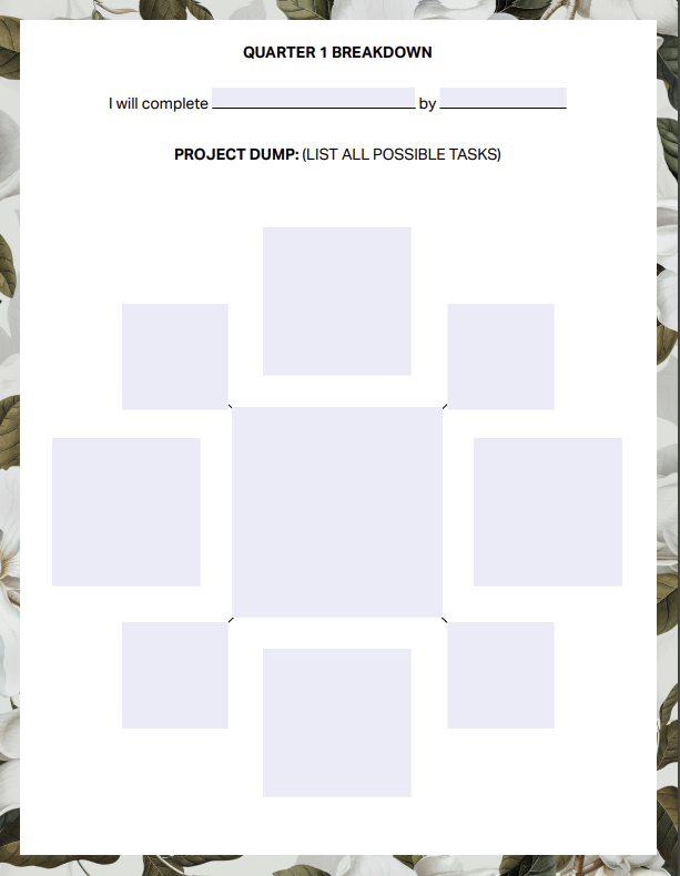 Flourish Vision Planner | Digital & Interactive PDF | New Year Reset