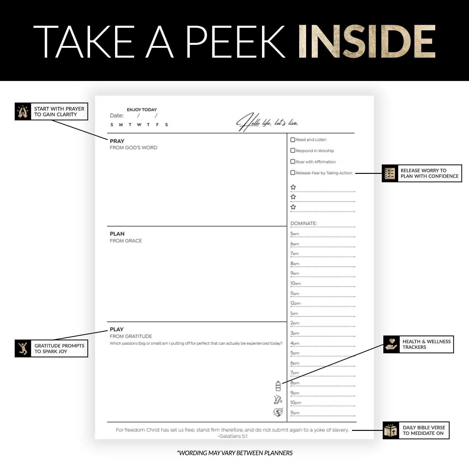 Prayer Led Daily Planner - Christian Faith Planner