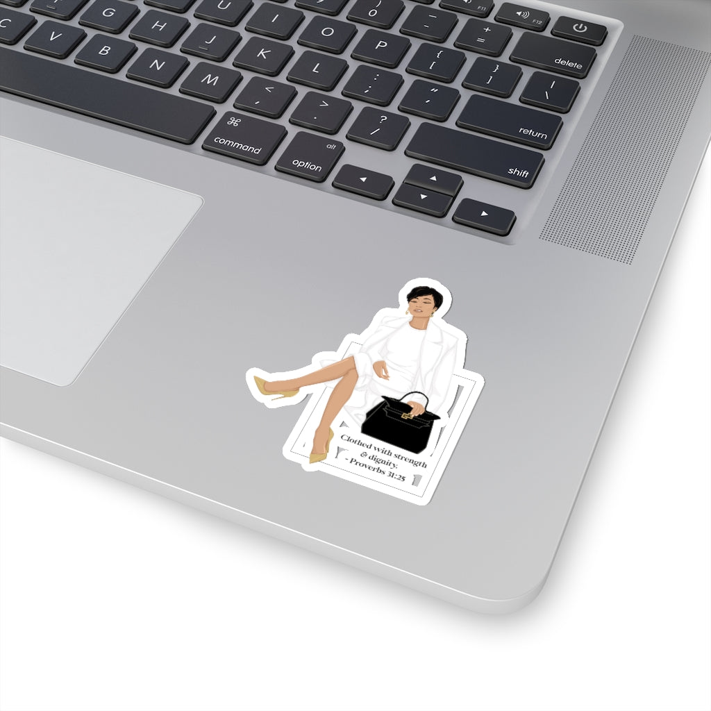 Inspirational Faith Stickers | Clothed With Strength & Dignity