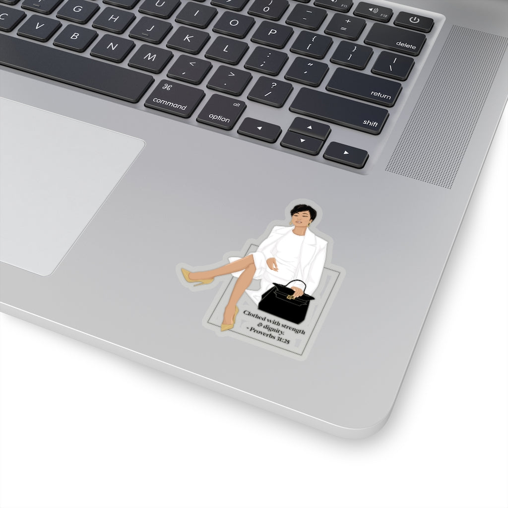 Inspirational Faith Stickers | Clothed With Strength & Dignity